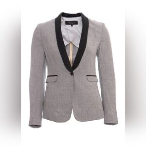 Size 4 - Rag & Bone Striped Light Gray Blazer with Blue Revert